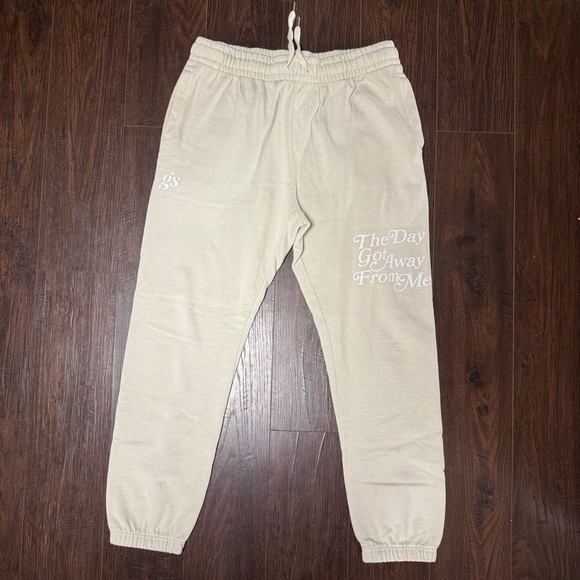 GIGGLY SQUAD Pants - GIGGLY SQUAD PALE YELLOW WARM UPS TRACK PANTS I LET THE DAY GET AWAY FROM ME